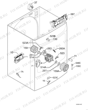 Взрыв-схема сушильной машины Tricity Bendix TM321W - Схема узла Electrical equipment 268